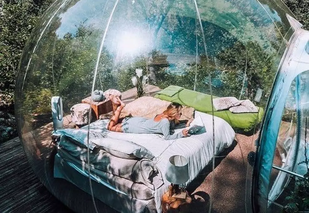 half transparent bubble tent